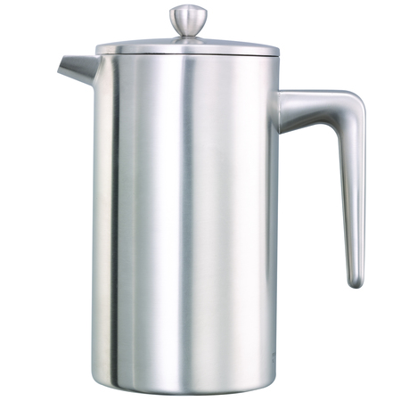 SERVICE IDEAS Coffee Press, 33.8 Ounce, Double wall Stainless Steel, Brushed PDWSA1000BS